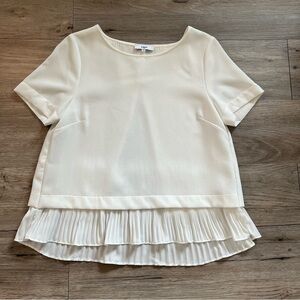 SUNCOO Ivory Pleated Hem Blouse